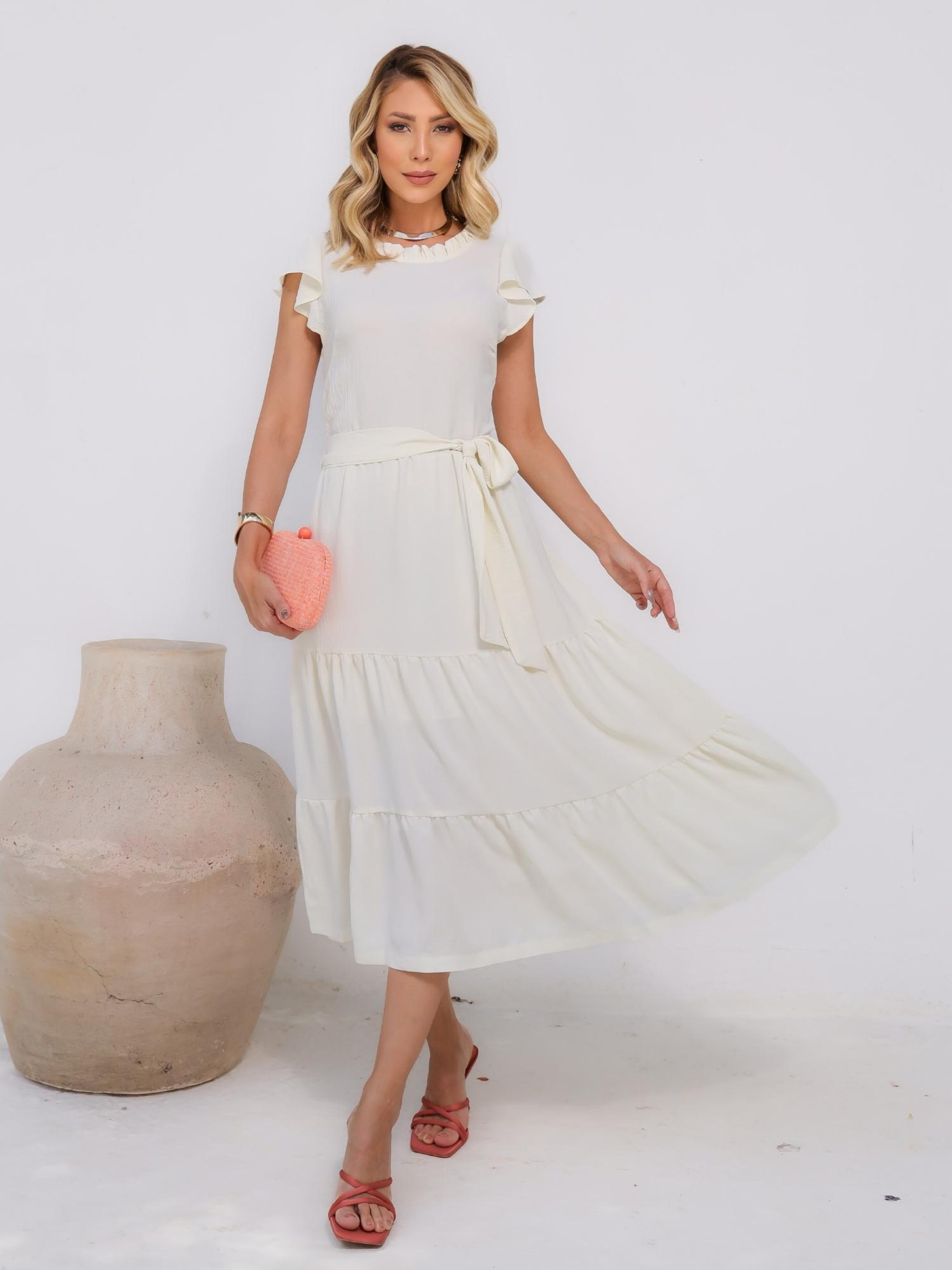 Vestido Lucy Liso Off White