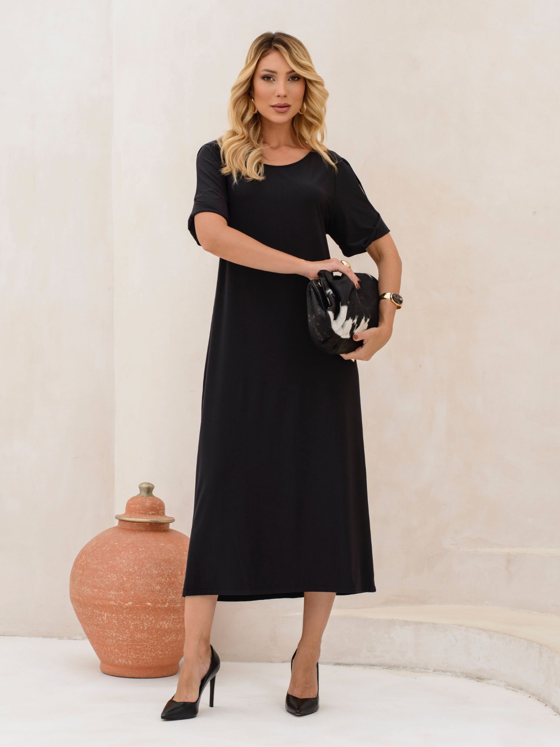 Vestido Sarah Liso Preto