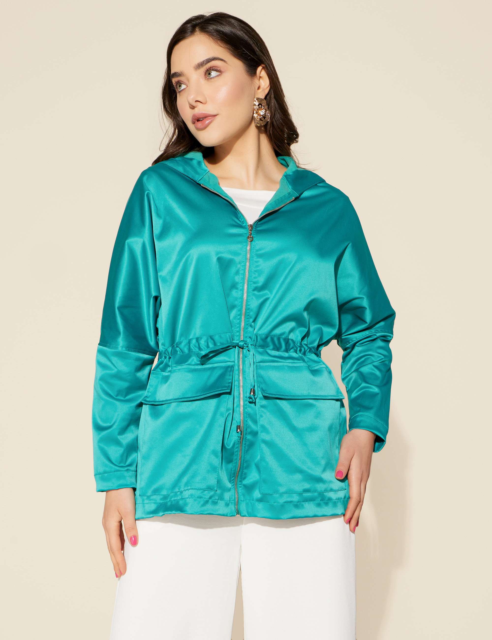 Casaco Rafela Acetinado Verde