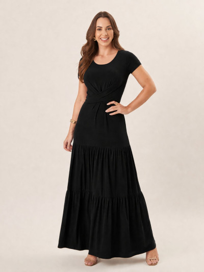 Vestido Maitê Liso Preto