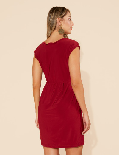 Vestido Ana Liso Marsala