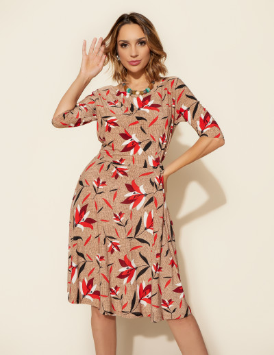 Vestido Poliana Floral Bege