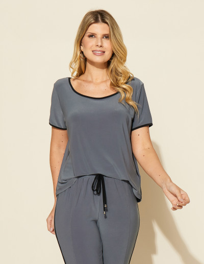 Conjunto Paola Liso Grafite