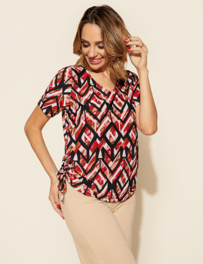 Blusa Marta Geométrico Vermelho