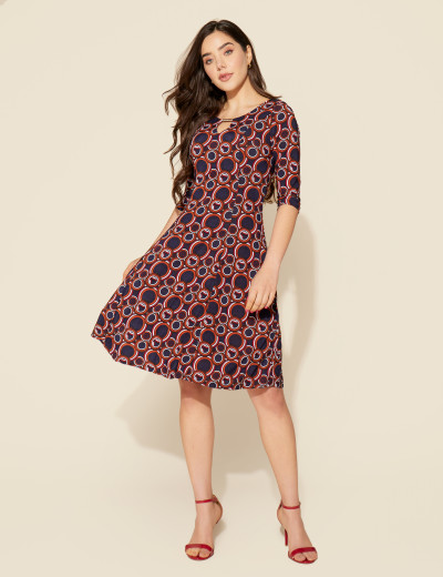 Vestido Irene Circular Marinho
