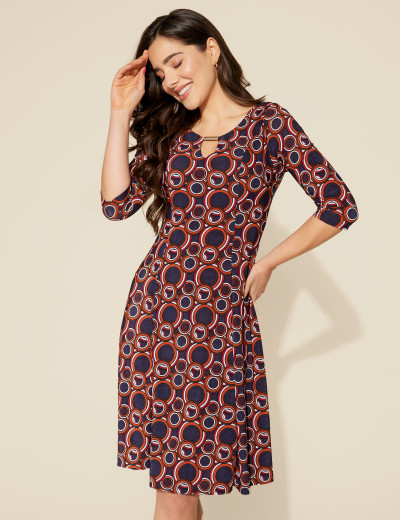Vestido Irene Circular Marinho