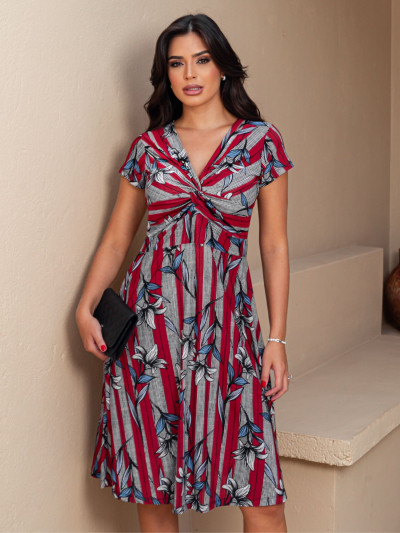 Vestido Graciela Listrado Marsala