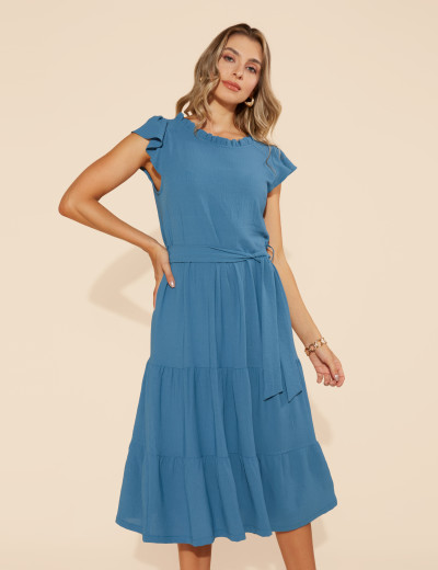 Vestido Lucy Liso Azul