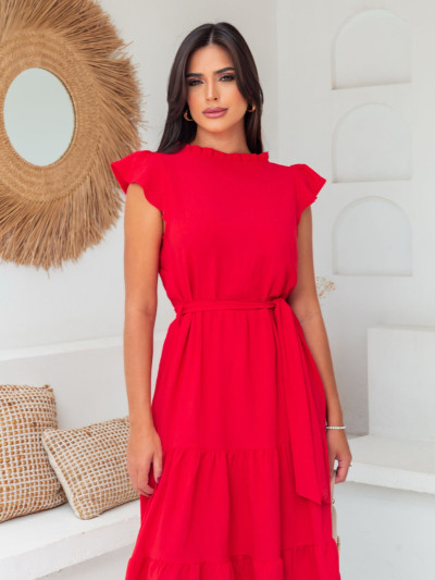 Vestido Lucy Liso Vermelho