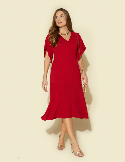 Vestido Michele Liso Vermelho