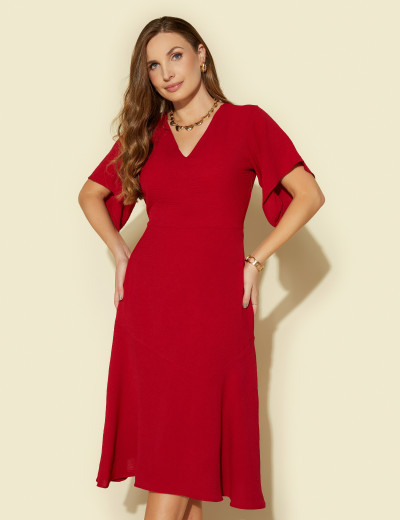 Vestido Michele Liso Vermelho