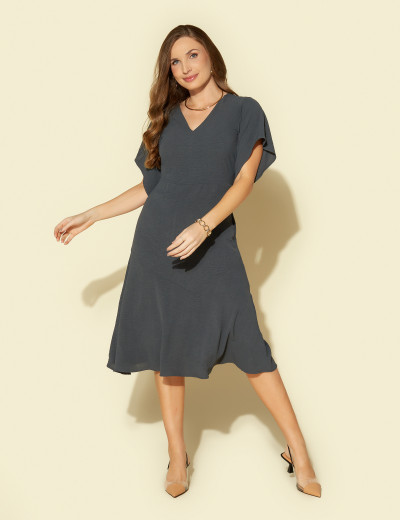 Vestido Michele Liso Cinza