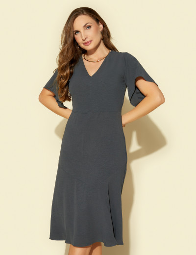 Vestido Michele Liso Cinza