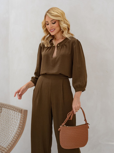 Conjunto Roberta Liso Marrom