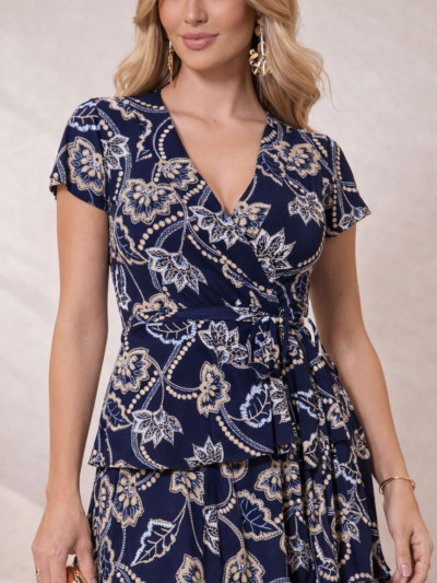 Vestido Vera Folha Marinho