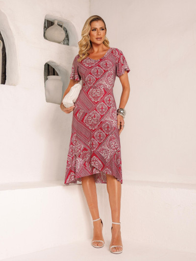 Vestido íris Pachwork Marsala