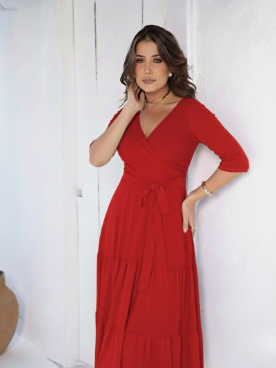 Vestido Juliana Liso Vermelho 