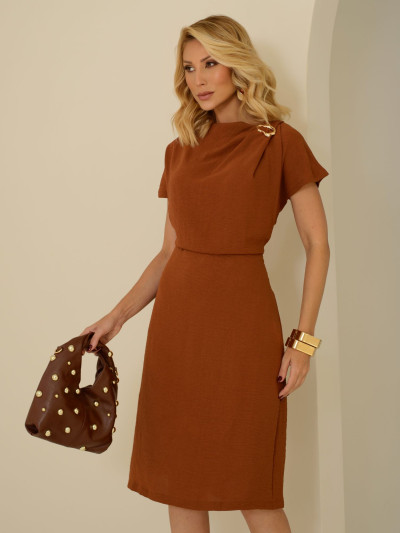 Vestido Adriana Liso Caramelo