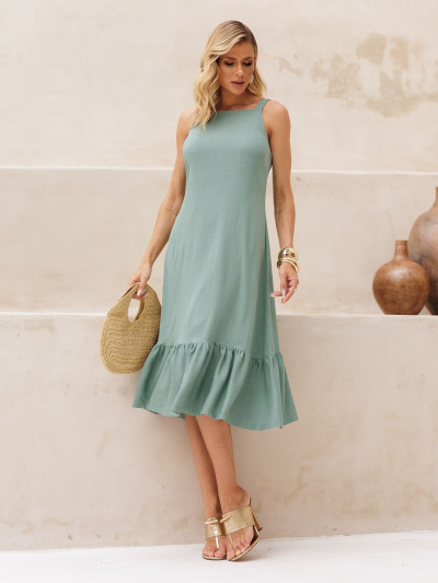 Vestido Mayra Liso Verde