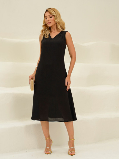 Vestido Rebeca Liso Preto