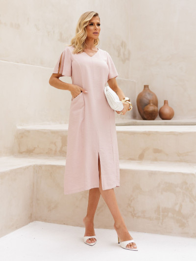Vestido Marisol Liso Rosê