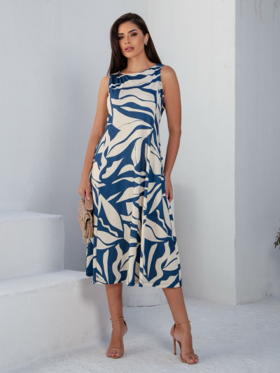 Vestido Astrid Geométrico Marinho