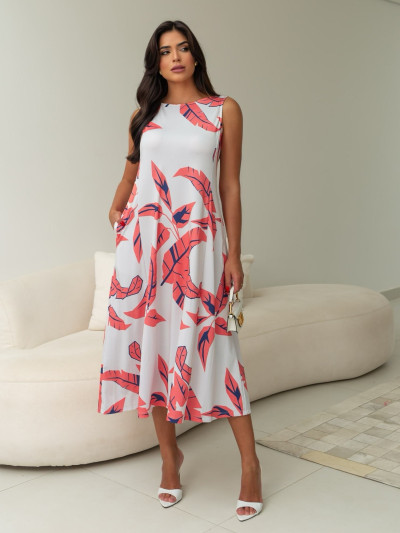 Vestido Astrid Folha Coral