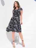 Vestido Ângela Geométrico Preto