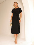 Vestido Deise Liso Preto