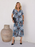 Conjunto Flaviane Folhagem Azul
