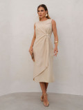 Vestido Suzana Liso Areia