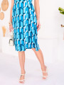 Vestido Simone Geométrico Azul