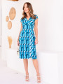Vestido Simone Geométrico Azul
