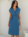 Vestido Clarissa Liso Azul