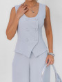 Conjunto Rachel Liso Cinza