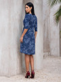 Vestido Leda Listrado Marinho