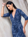 Vestido Leda Listrado Marinho