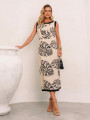 Vestido Agatha Folhagem Preto