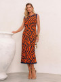 Vestido Agatha Riscado Terracota