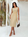 Vestido Salete Liso Manteiga