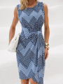 Vestido Érica Listrado Azul