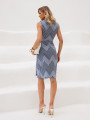 Vestido Érica Listrado Azul