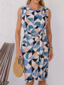 Vestido Érica Geométrico Azul