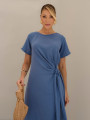 Vestido Deise Liso Azul