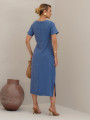 Vestido Deise Liso Azul