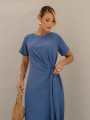 Vestido Deise Liso Azul