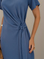 Vestido Deise Liso Azul