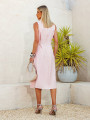 Vestido Milena Liso Rosa