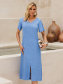 Vestido Marisol Liso Azul