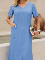 Vestido Marisol Liso Azul